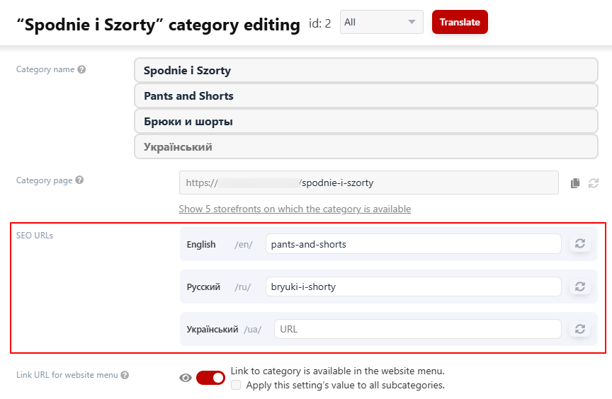 Unikalne adresy SEO-URL-ów w wersjach językowych Shopy-Script