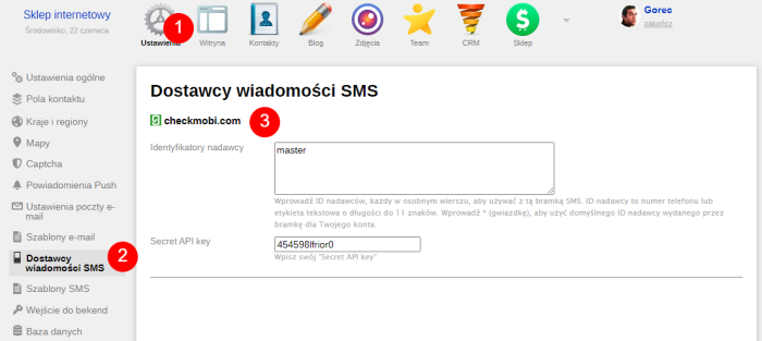 Wysyłanie powiadomień SMS przez checkmobi.com