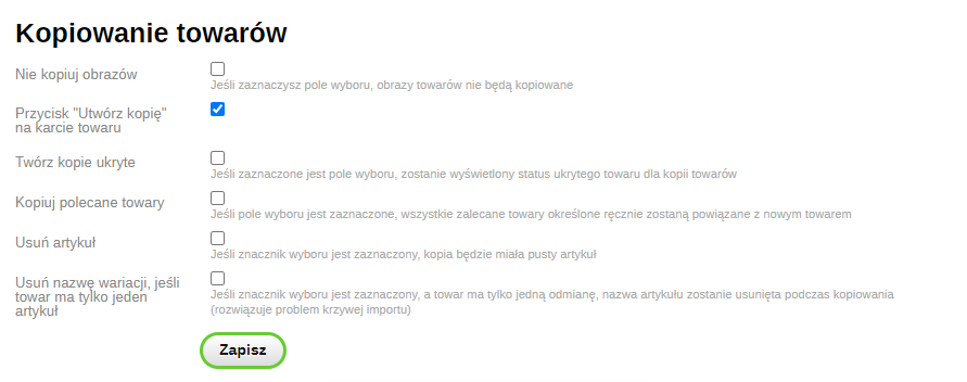 Kopiowanie towarów Kopiowanie towarów