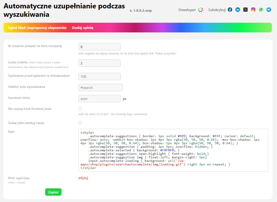 Automatyczne uzupełnianie podczas wyszukiwania Automatyczne uzupełnianie podczas wyszukiwania