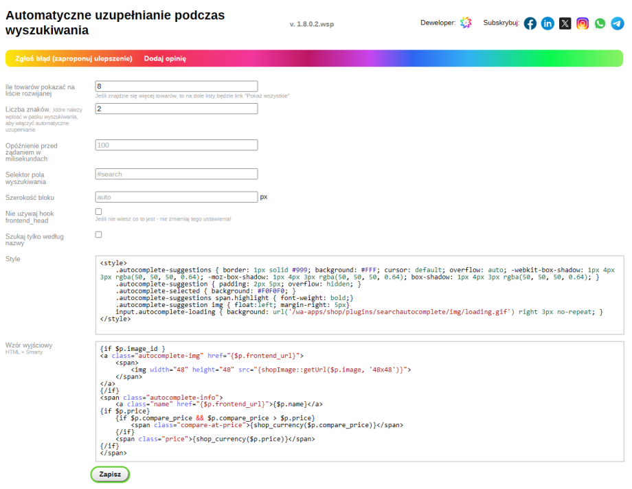 Automatyczne uzupełnianie podczas wyszukiwania Automatyczne uzupełnianie podczas wyszukiwania