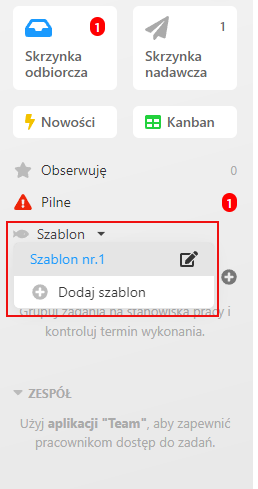 Szablony zadań Szablony zadań