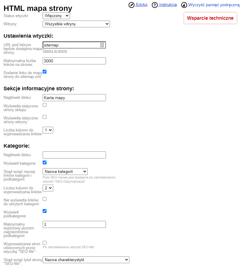 HTML mapa strony HTML mapa strony