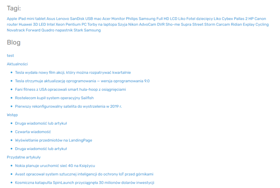HTML mapa strony HTML mapa strony