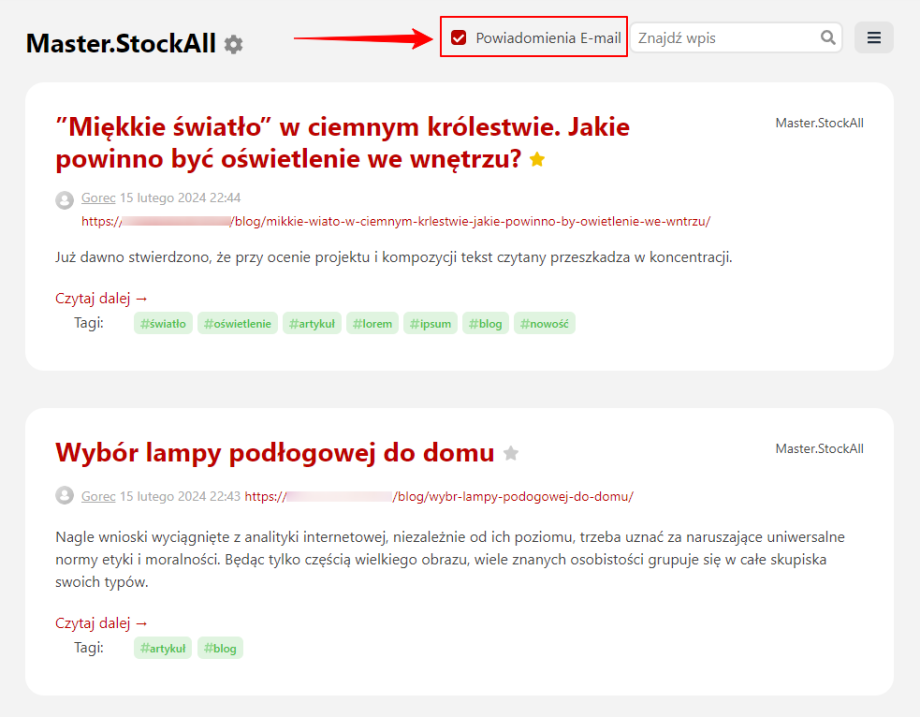 Subskrypcja pocztą