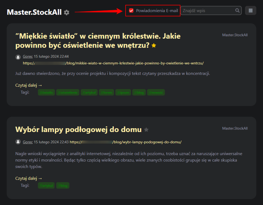 Subskrypcja pocztą Subskrypcja pocztą