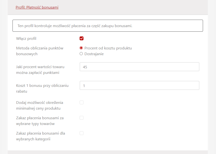 System bonusowy System bonusowy