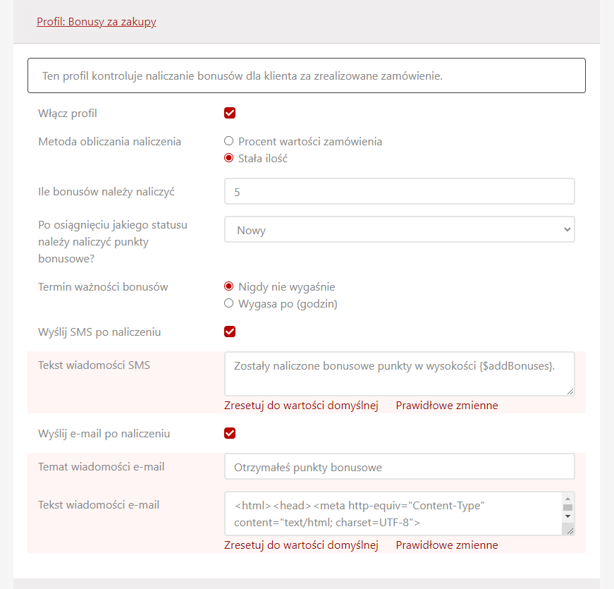 System bonusowy System bonusowy