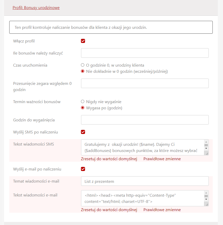 System bonusowy System bonusowy