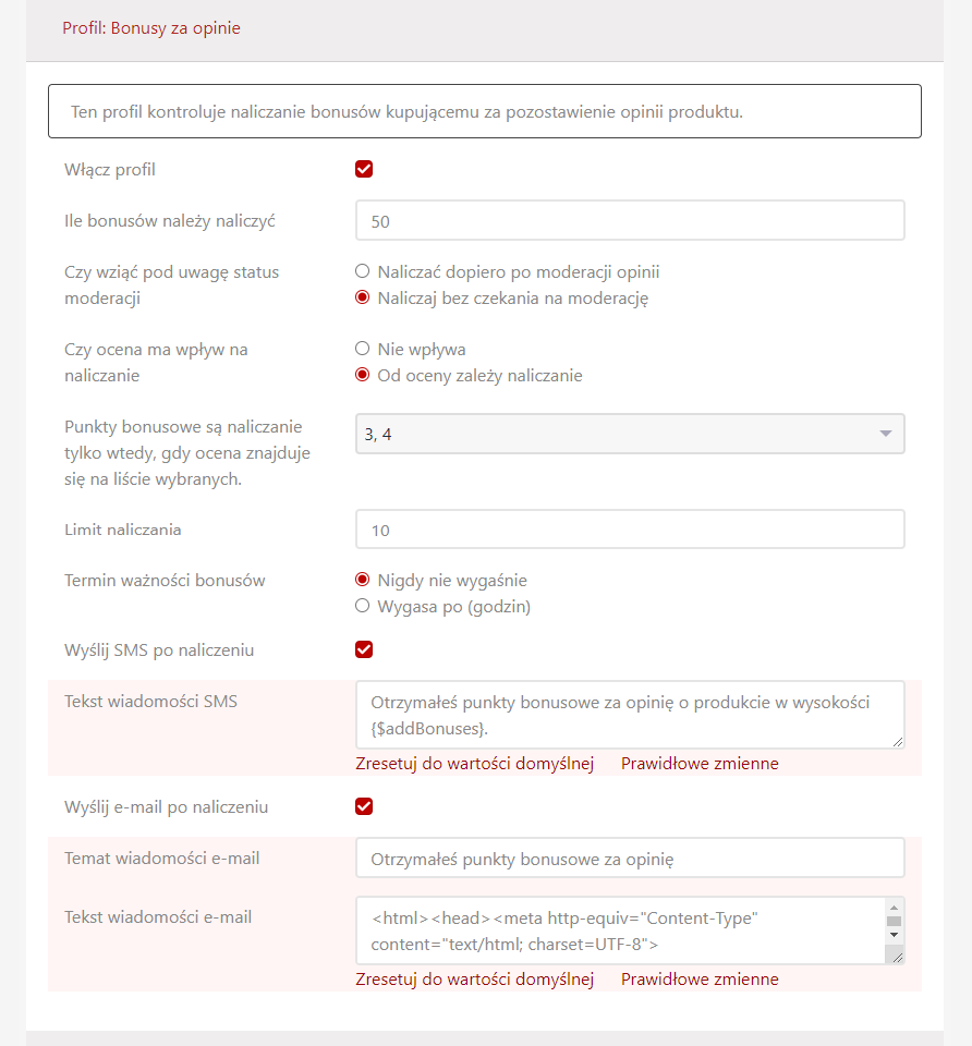 System bonusowy System bonusowy