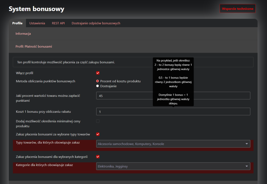 System bonusowy System bonusowy