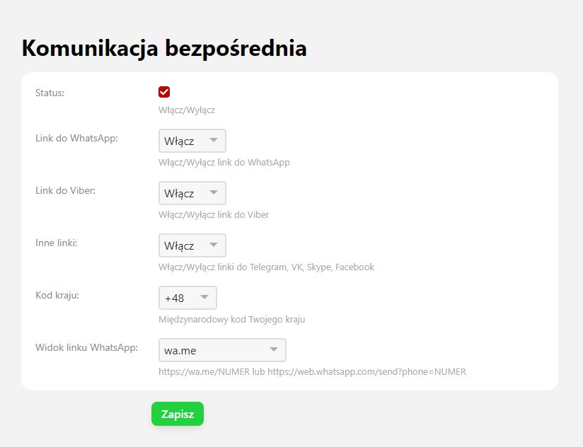 Komunikacja bezpośrednia Komunikacja bezpośrednia