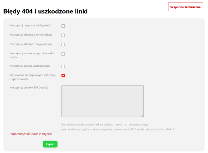 Błędy 404 i uszkodzone linki