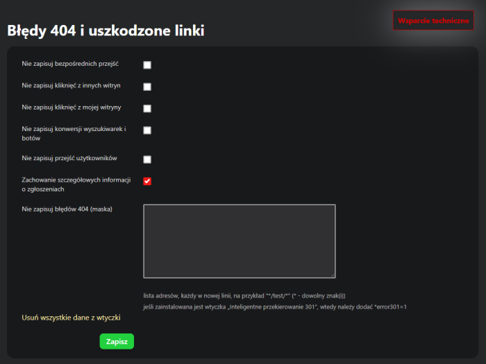 Błędy 404 i uszkodzone linki