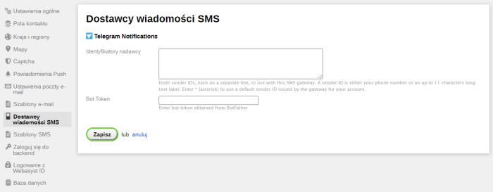 Powiadomienia w Telegram