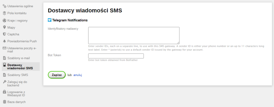 Powiadomienia w Telegram
