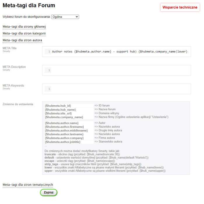 Meta-tagi dla Forum