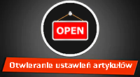 Otwieranie ustawień artykułów