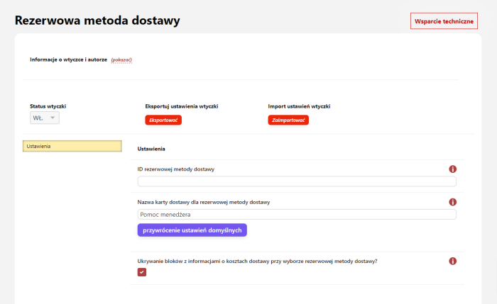 Rezerwowa metoda dostawy