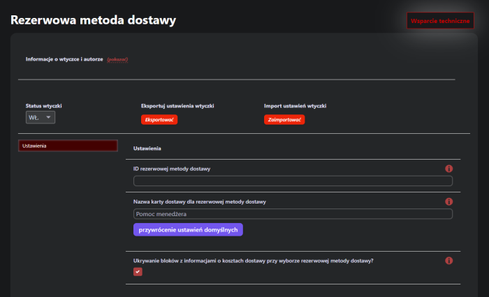 Rezerwowa metoda dostawy