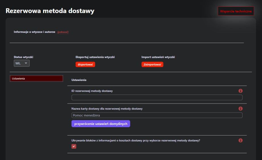 Rezerwowa metoda dostawy Rezerwowa metoda dostawy