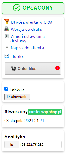 Wygodny widok zamówienia Wygodny widok zamówienia