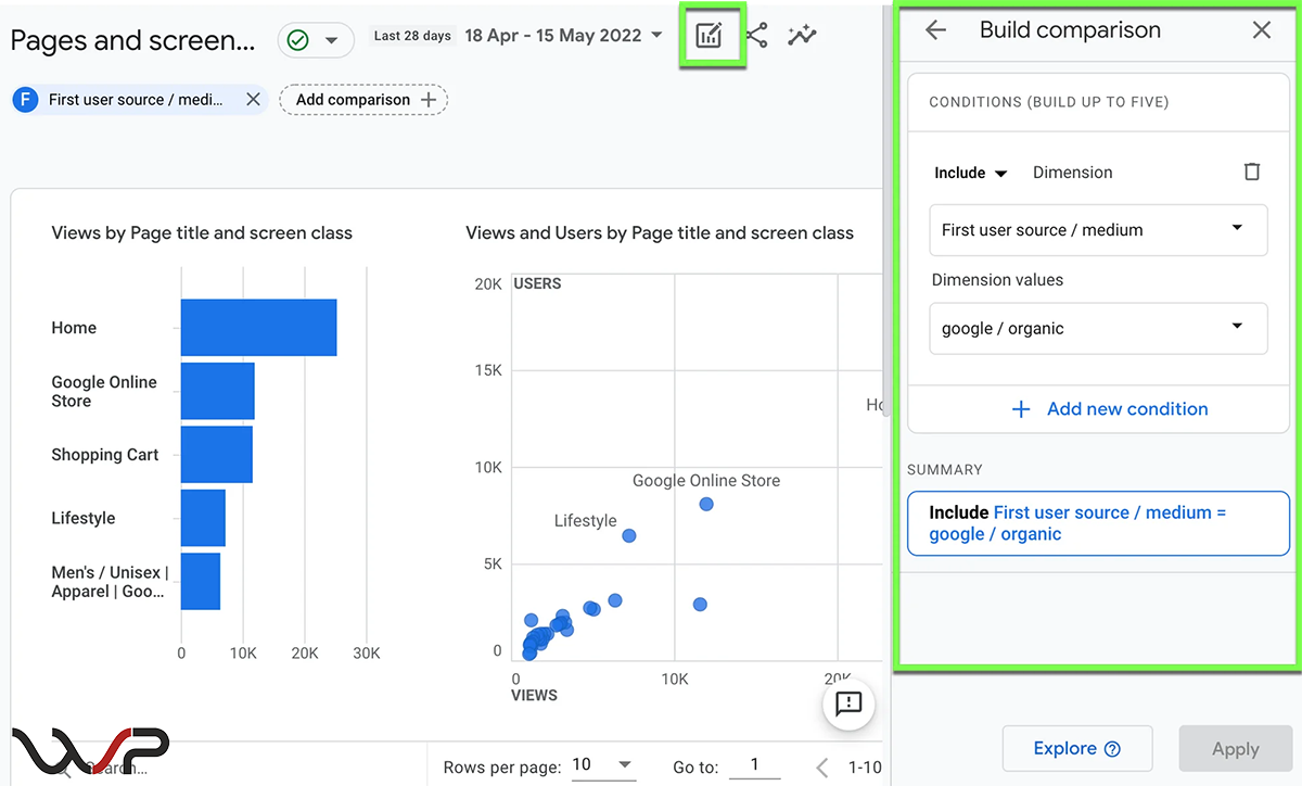 Google Analytics dla e-commerce - Tworzenie widoku porównawczego w GA4