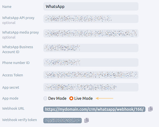 Ustawienia wtyczki WhatsApp Business