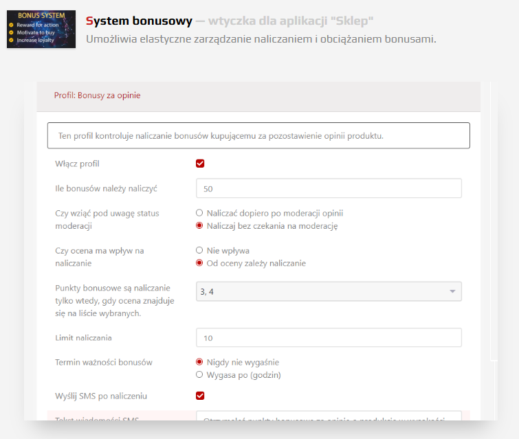 Wtyczka System bonusowy dla sklepu internetowego