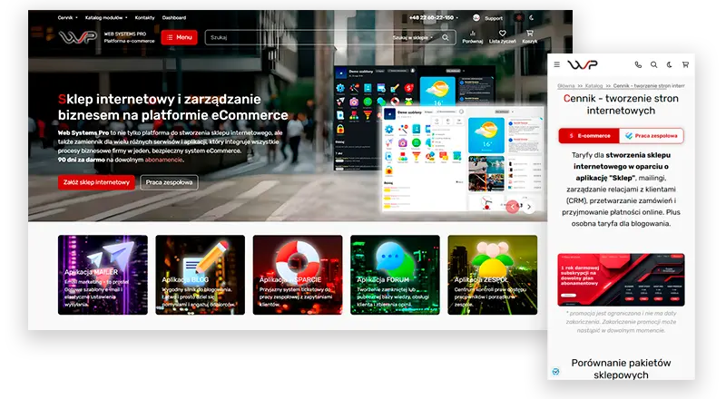 Nowy design strony Web Systems Pro - jasny szablon