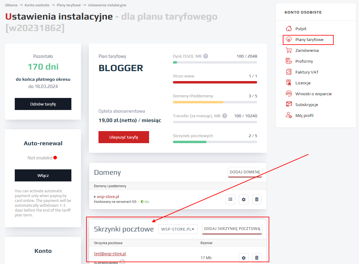 Ustawienia instalacyjne