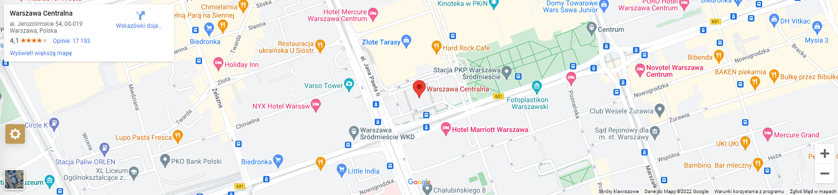 Blok z Google Maps lub OpenStreetMap (Orion)