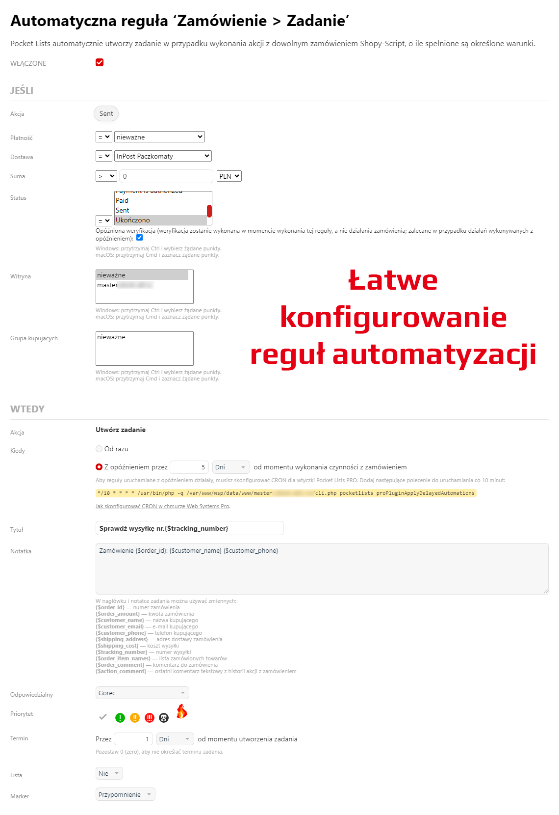 Automatyczne tworzenie zadań