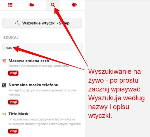 Wyszukiwanie wtyczek