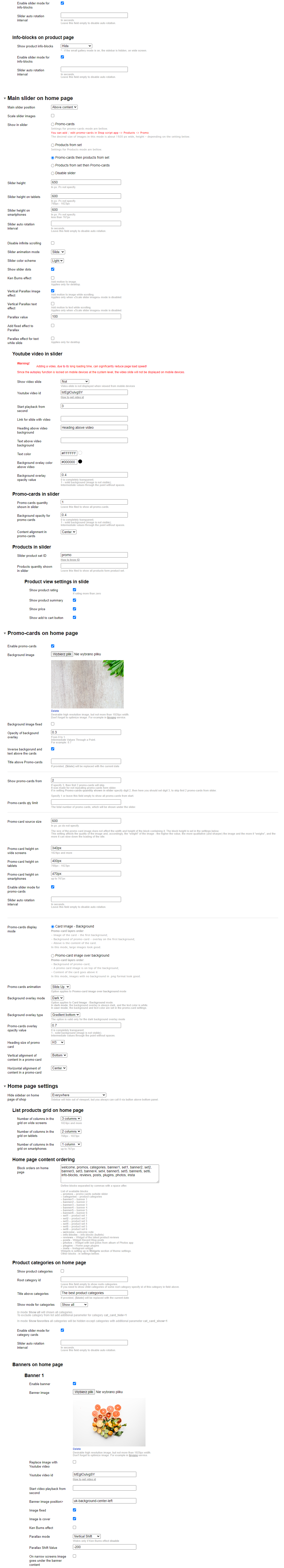 Zrzut 5 ekranu ustawień 'Hand Made'