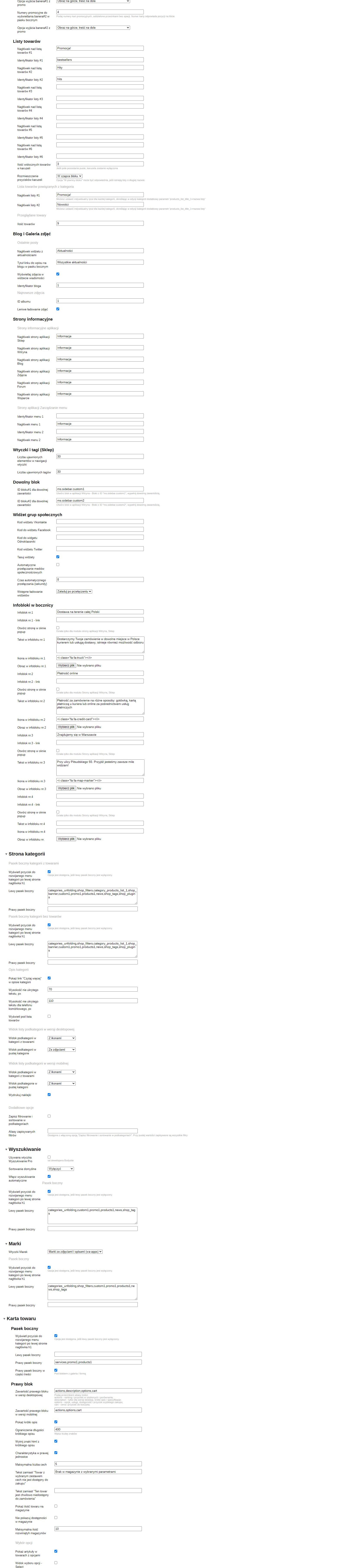 Zrzut 4 ekranu ustawień 'Mastershop'