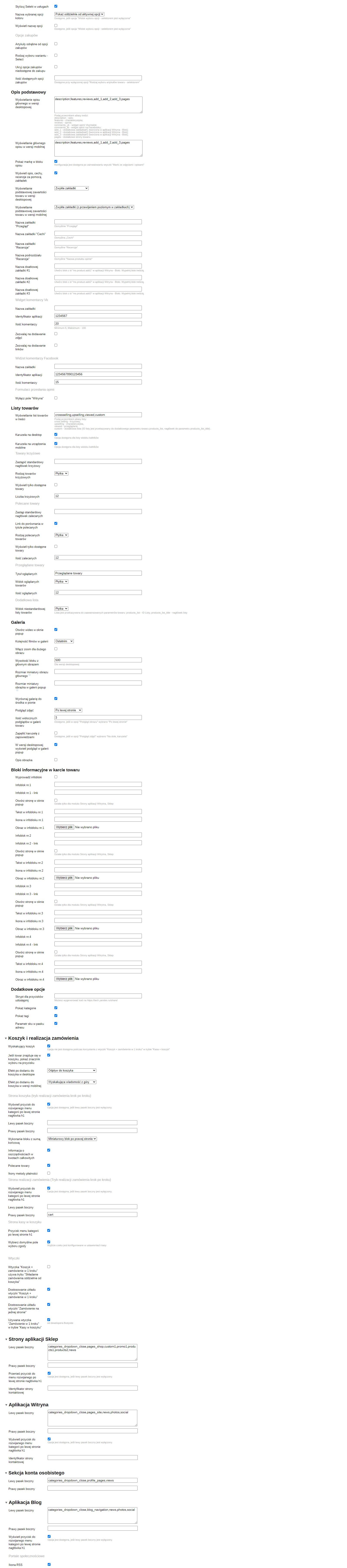 Zrzut 5 ekranu ustawień 'Mastershop'