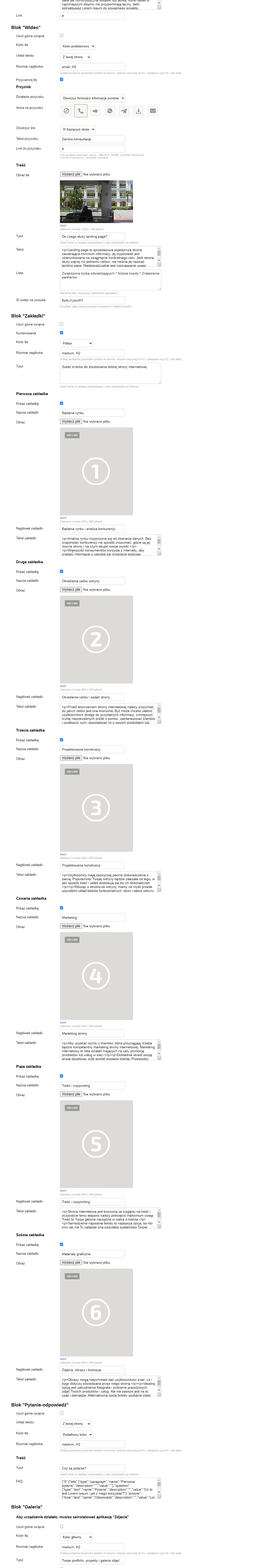 Zrzut 2 ekranu ustawień 'Orion'