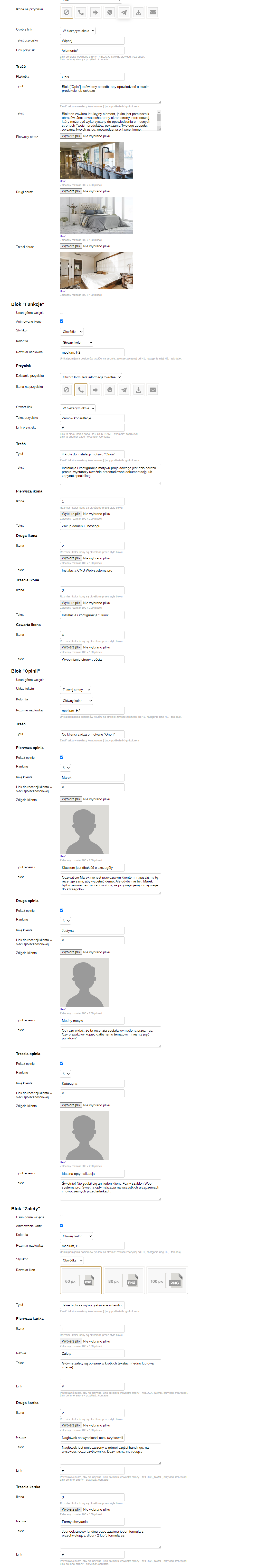 Zrzut 5 ekranu ustawień 'Orion'
