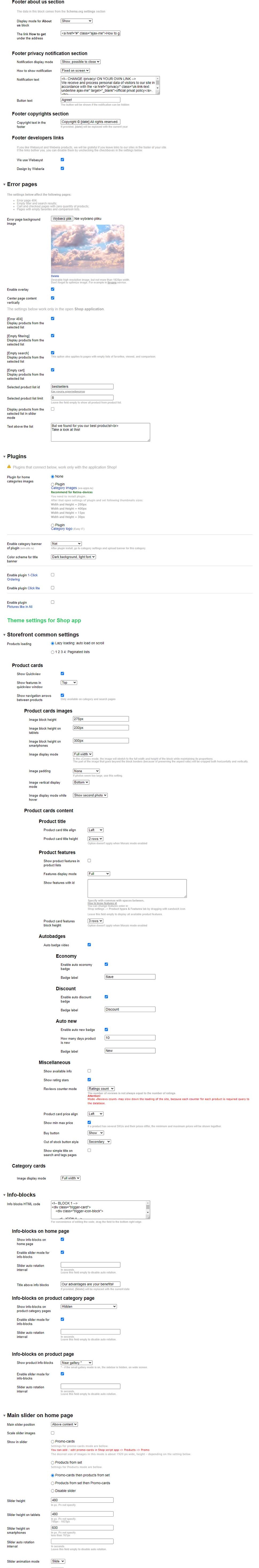 Zrzut 4 ekranu ustawień 'Sexy'