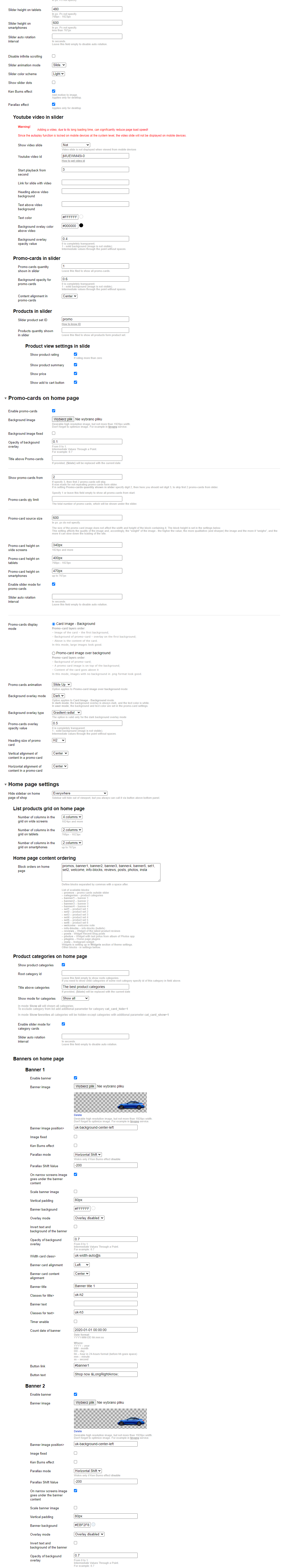 Zrzut 5 ekranu ustawień 'Special'