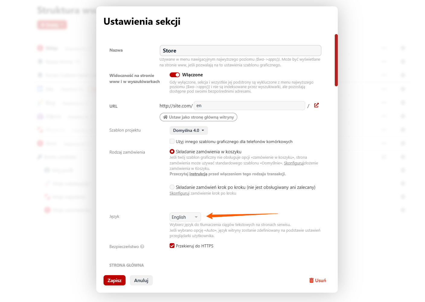 Wybór języka osiedli