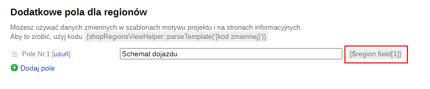 Nowa zmienna pola wtyczki SEO-regiony