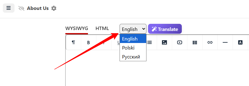 Przełącznik języków