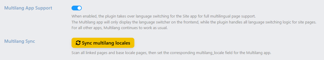 Włączanie synchronizacji z Multilang
