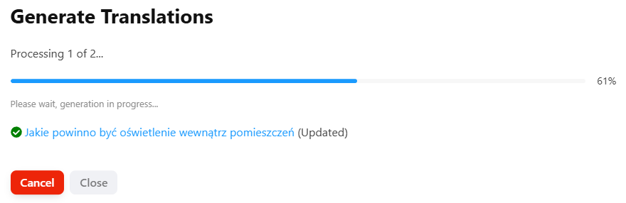 Proces generowania wpisów