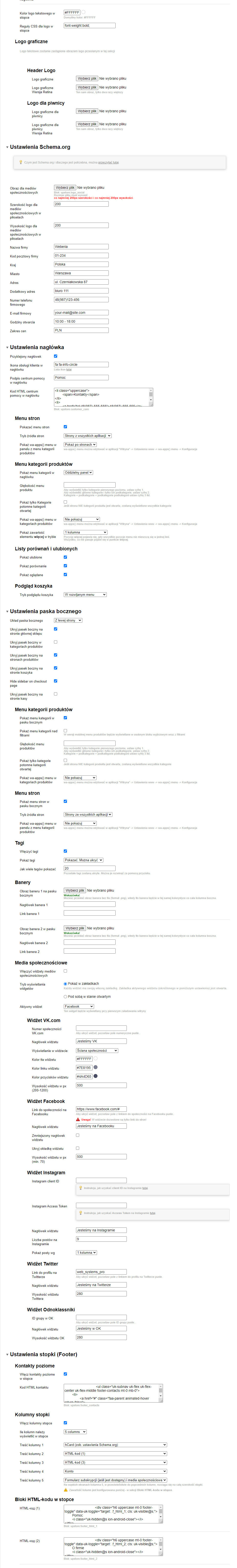Zrzut 2 ekranu ustawień 'Super'