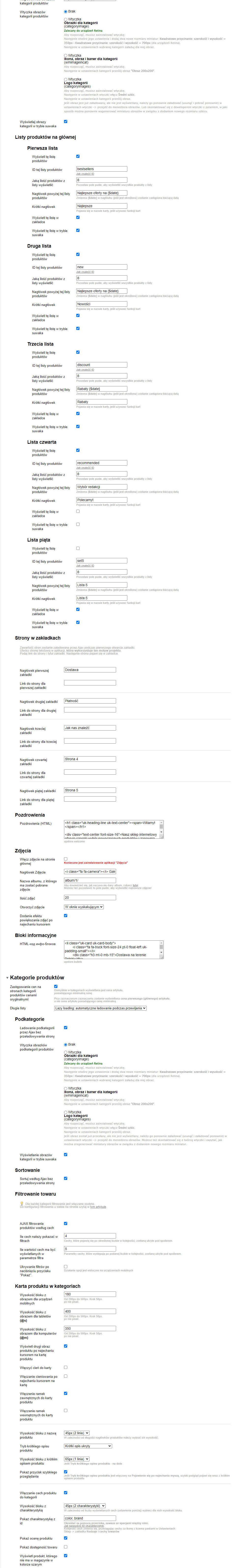 Zrzut 4 ekranu ustawień 'Super'