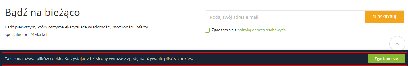 Stopka - Informacja o plikach cookie (24Market)