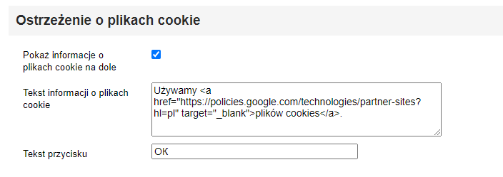 Ostrzeżenie o plikach cookie (TopSpeed)